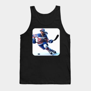 American Woman Ice Hockey Player #12 Tank Top